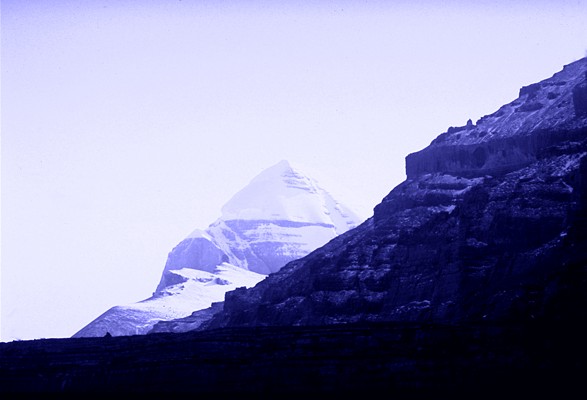 Mount Kailas in blue